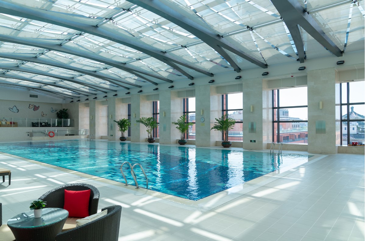indoor pool with dehumidifier and HVAC systems