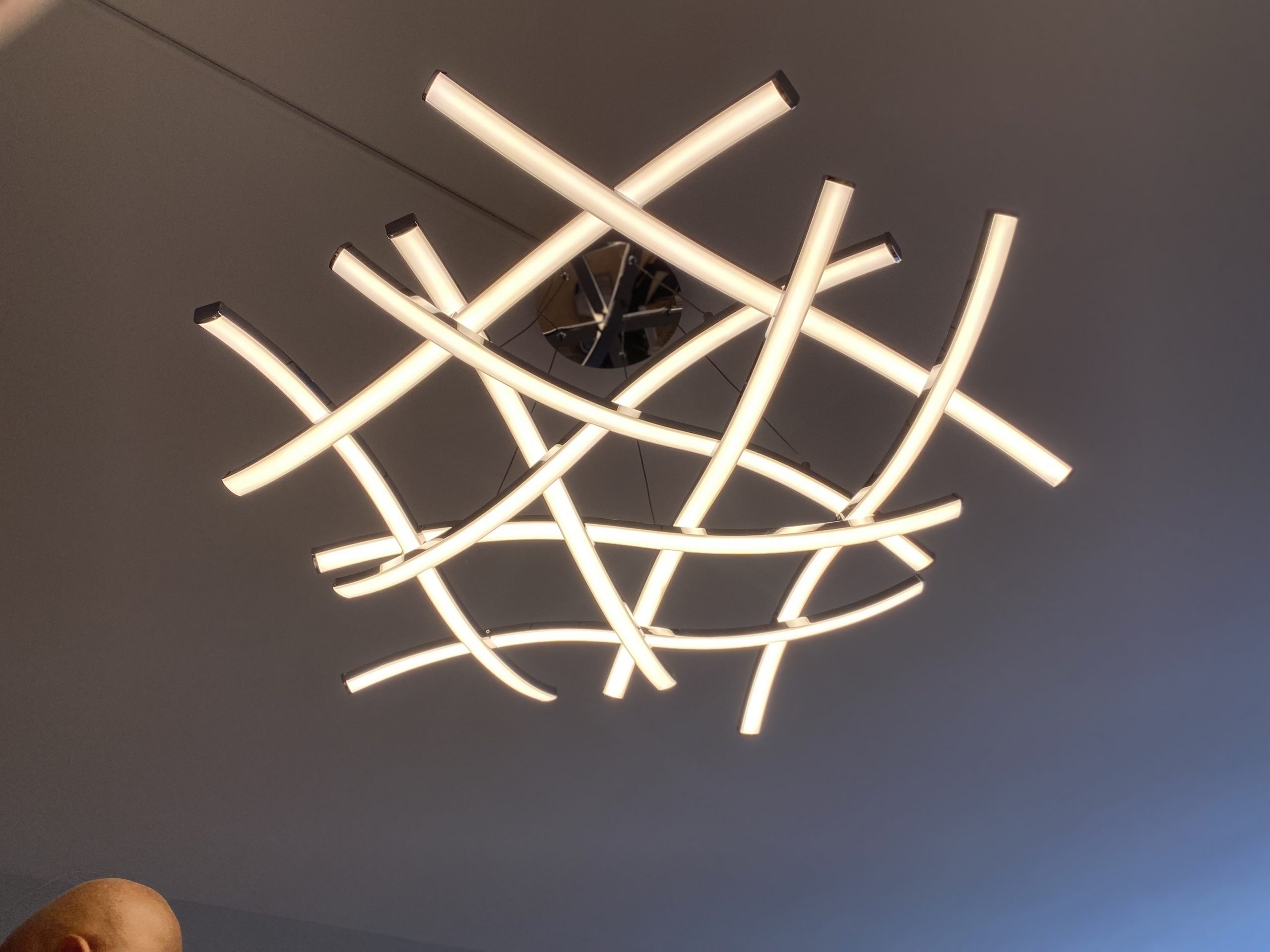 high-end light fixture installation