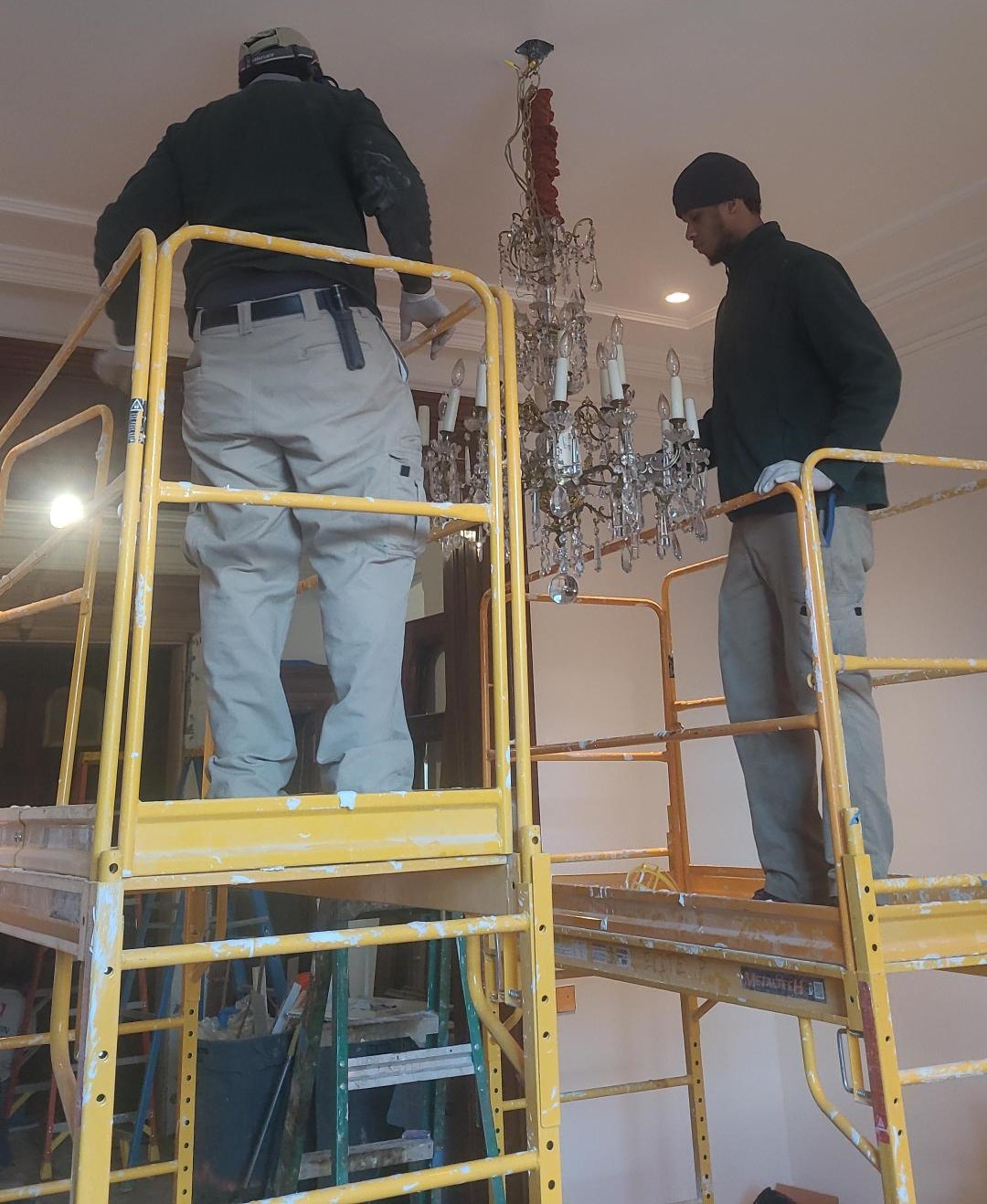high-end light fixture installation