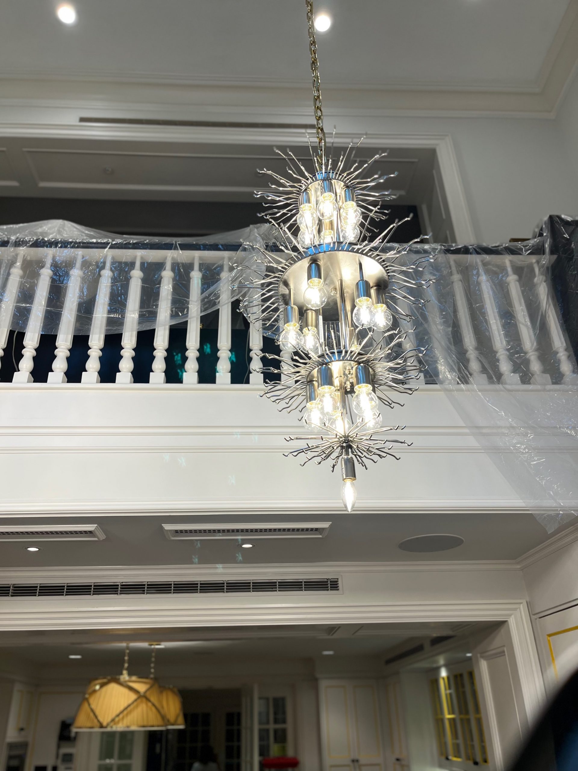 high-end light fixture installation