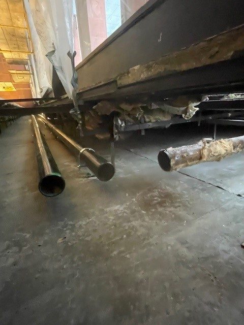 severely corroded heating pipes at a New York area university